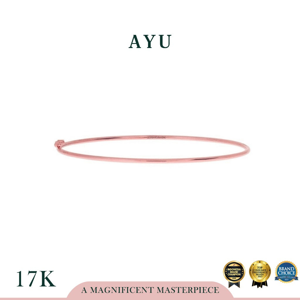 AYU Gelang Emas - Gold Wire Bangle # 3 17k Rose Gold