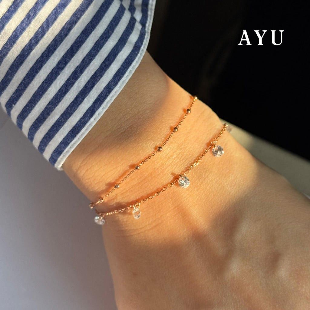 AYU Gelang Emas - Spaced Mini Boba Bracelet 16k Yellow Gold
