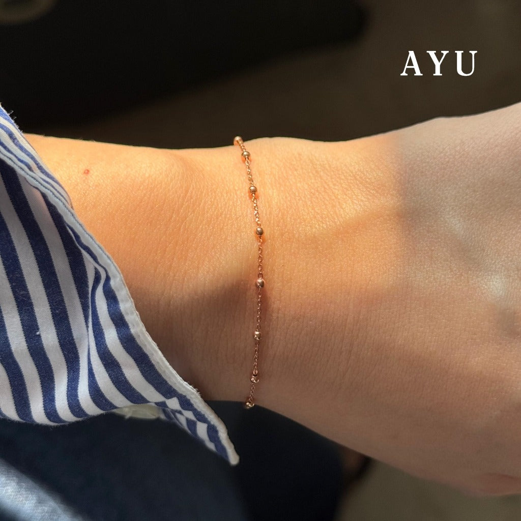 AYU Gelang Emas - Spaced Mini Boba Bracelet 16k Yellow Gold