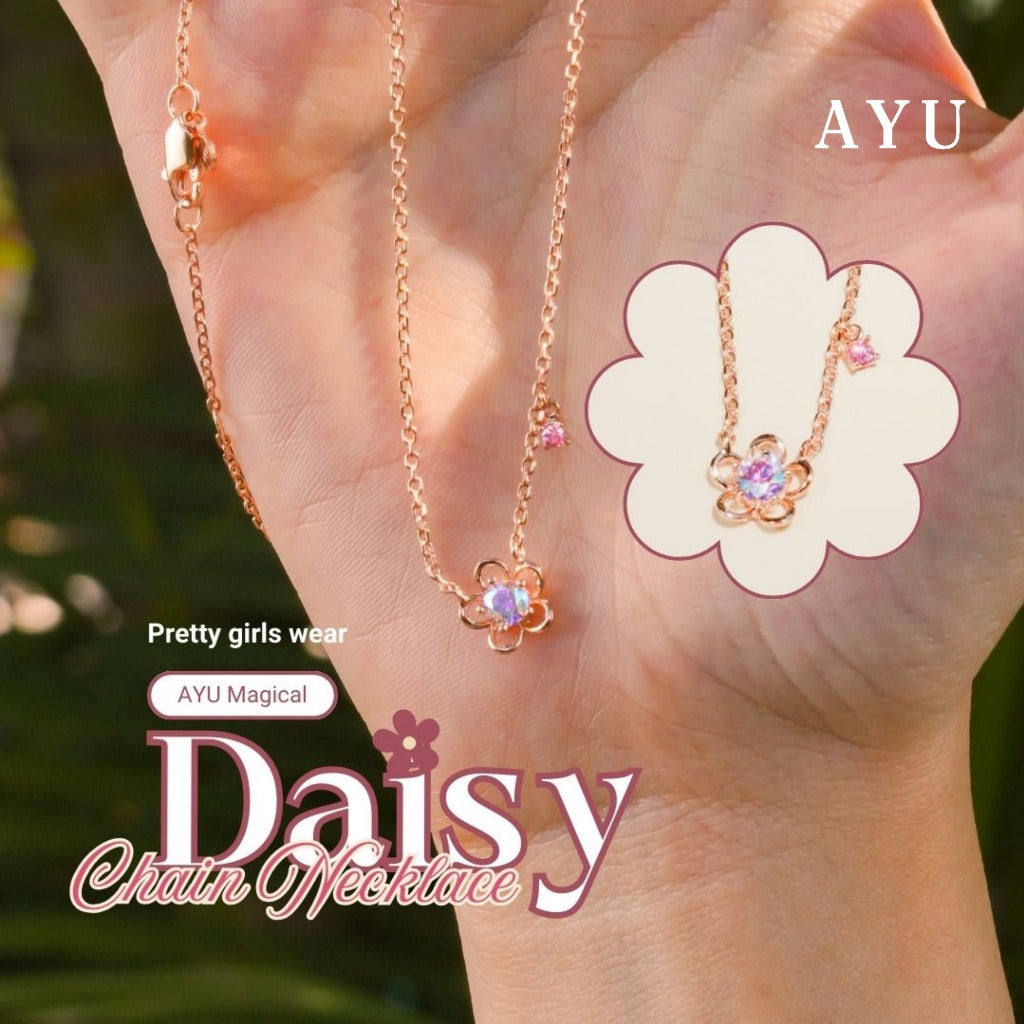 AYU Kalung Emas - Magical Daisy Chain Necklace 17k Rose Gold