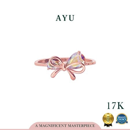 AYU Cincin Emas - Magical Fairy Ribbon Ring 17k Rose Gold