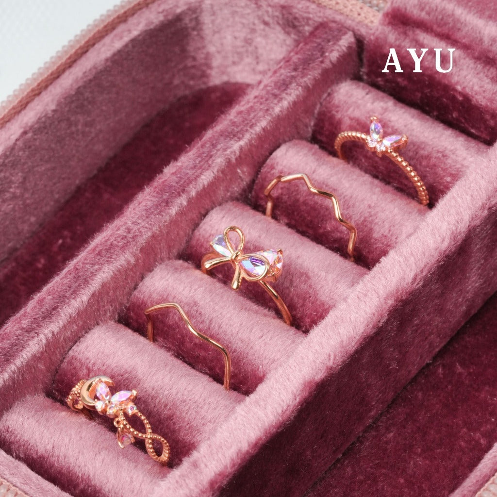 AYU Cincin Emas - Magical Fairy Ribbon Ring 17k Rose Gold
