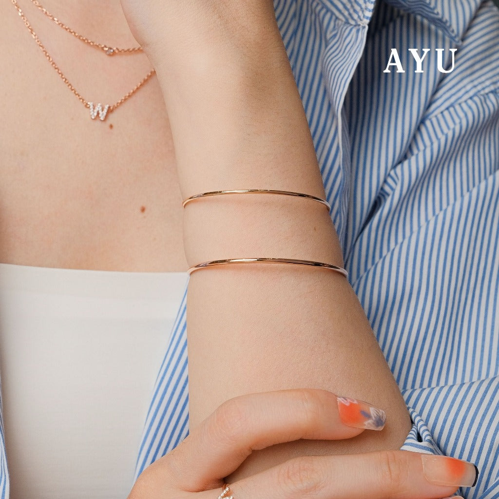 AYU Gelang Emas - Gold Wire Bangle # 3 17k Rose Gold