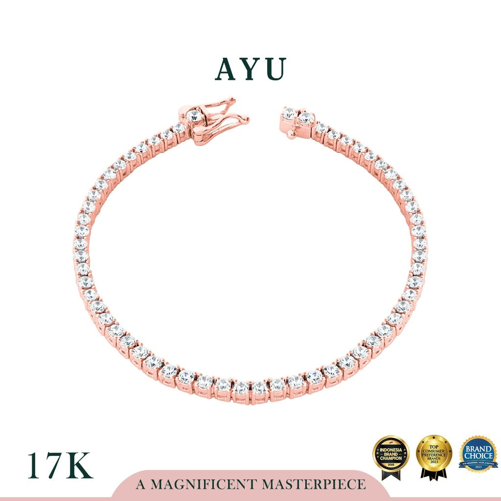 AYU Gelang Emas - Classic Eternity Bracelet 17k Rose Gold