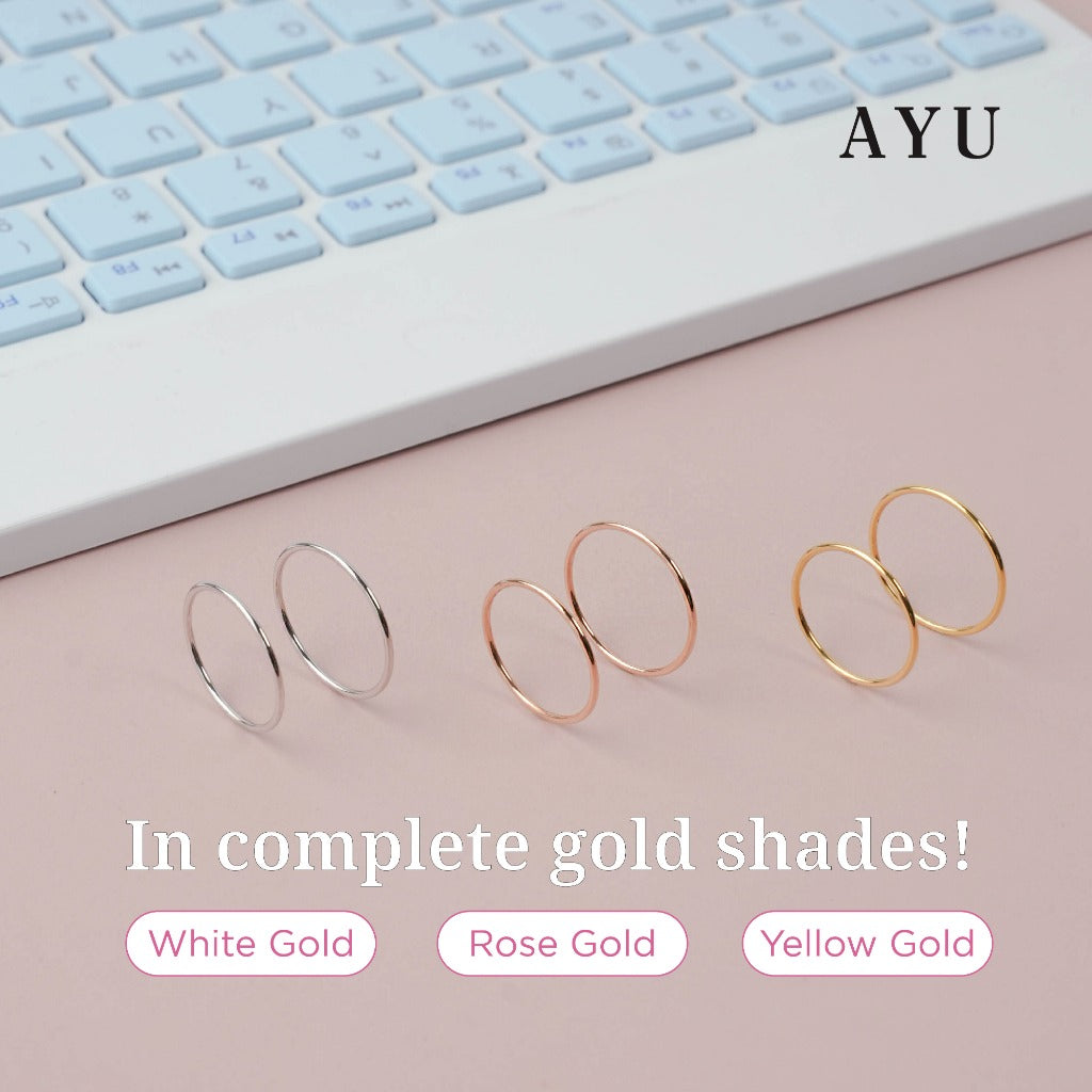AYU Cincin Emas - Golden Benang Ring 17k White Gold