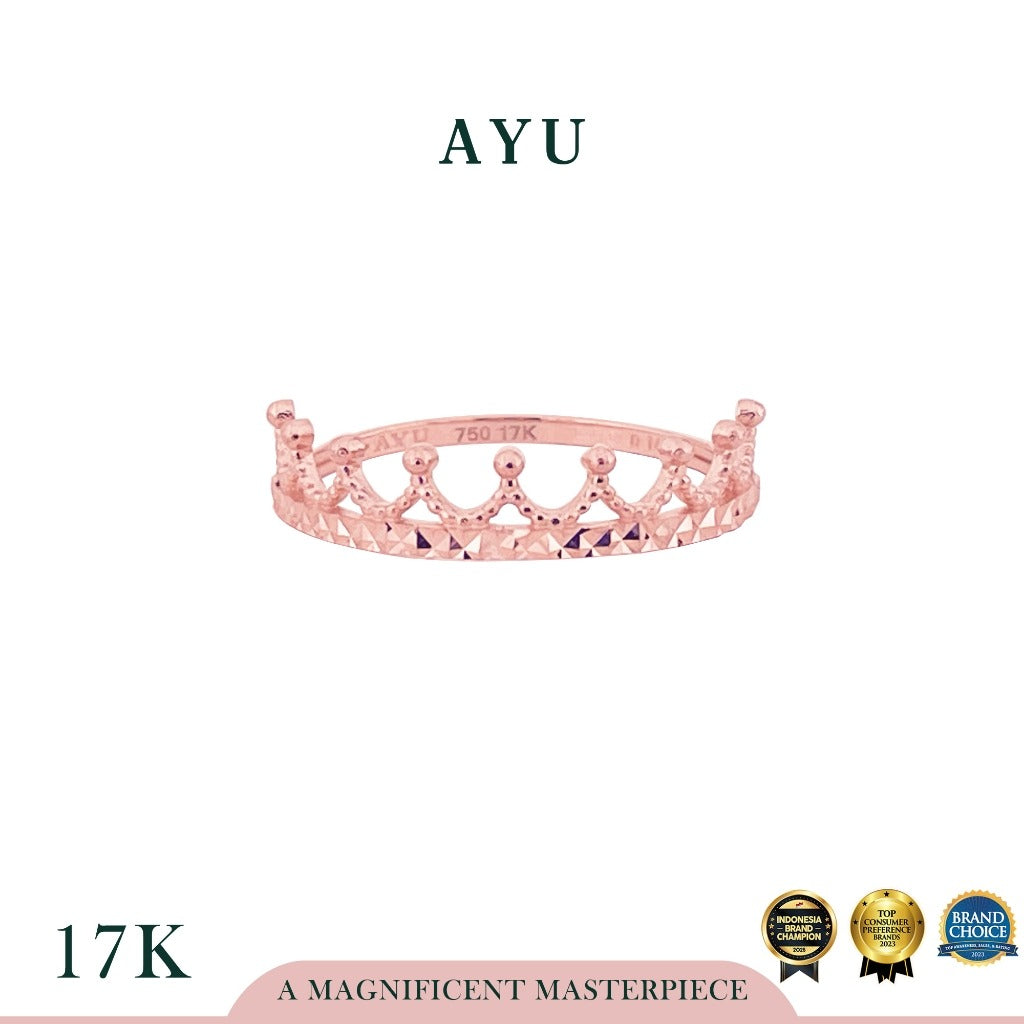 AYU Cincin Emas - Gold Bling Tiara Stack 17k Rose Gold