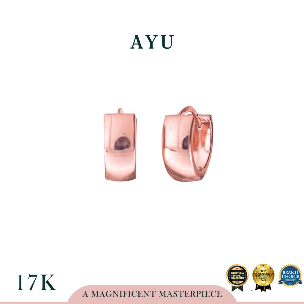 AYU Anting Emas - Gold Cut Doughnut 2 Earrings 17k Rose Gold