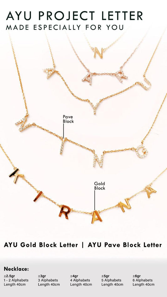 Custom Order PL Gold block necklace (SALSA),17k white gold 40cm