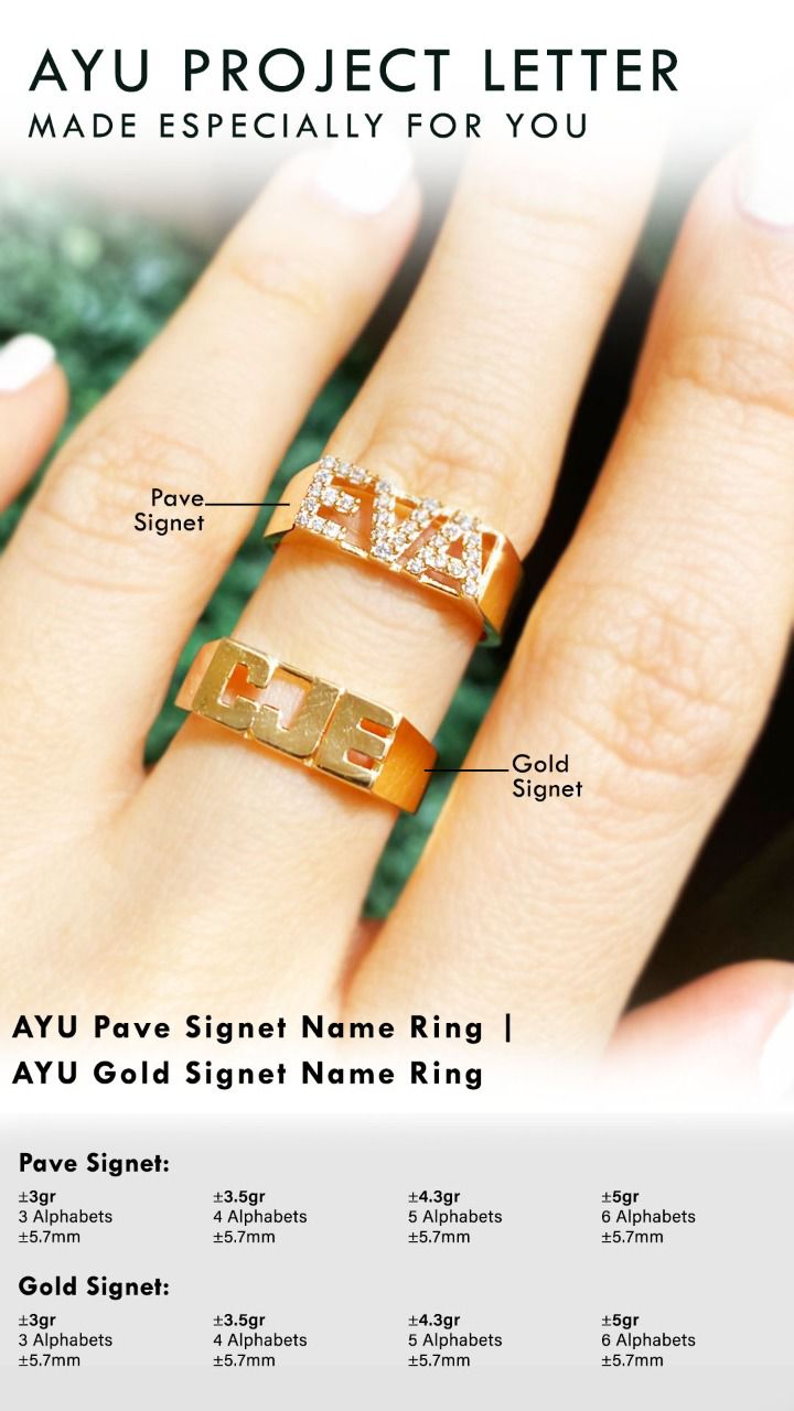 Custom Order PL Cincin Gold Signet (RIA) 8K Yellow Gold, R.17
