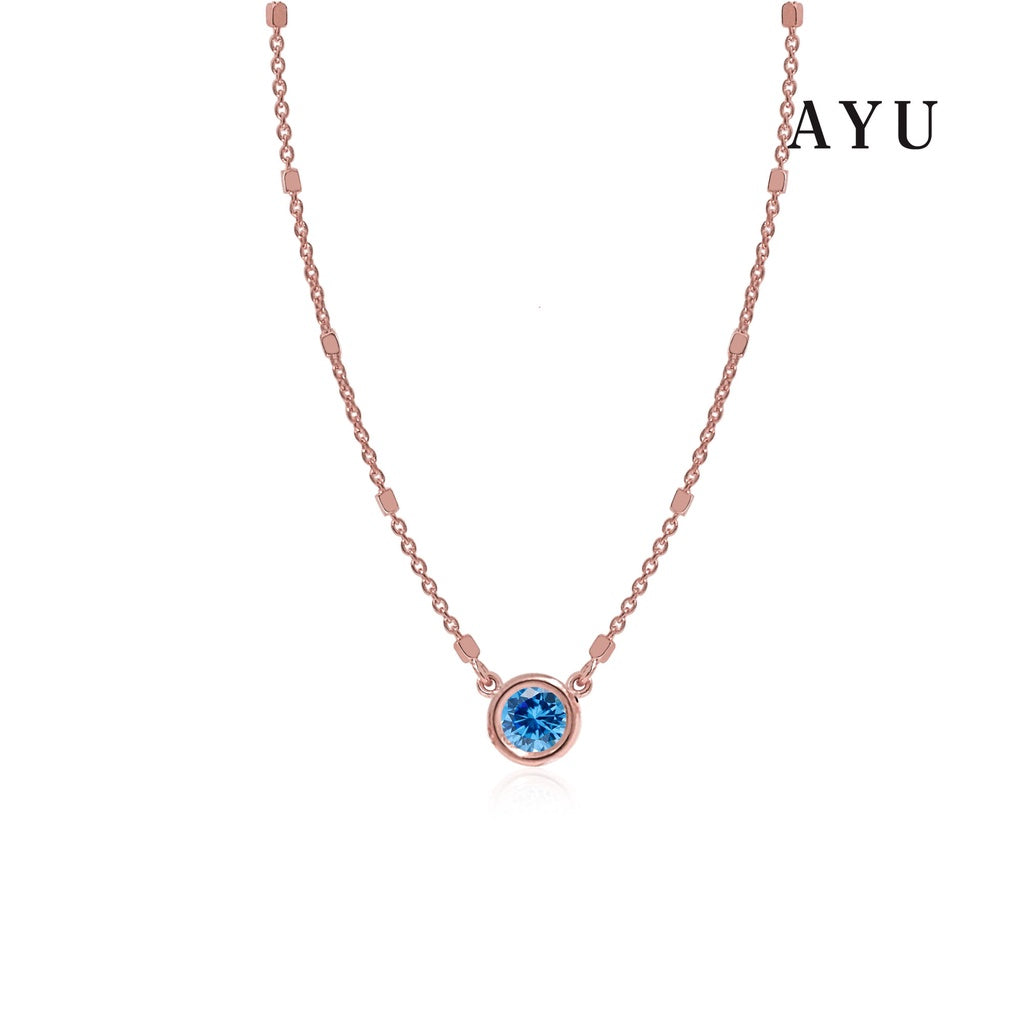 AYU Bezel Bling Chain Necklace 17k Rose Gold