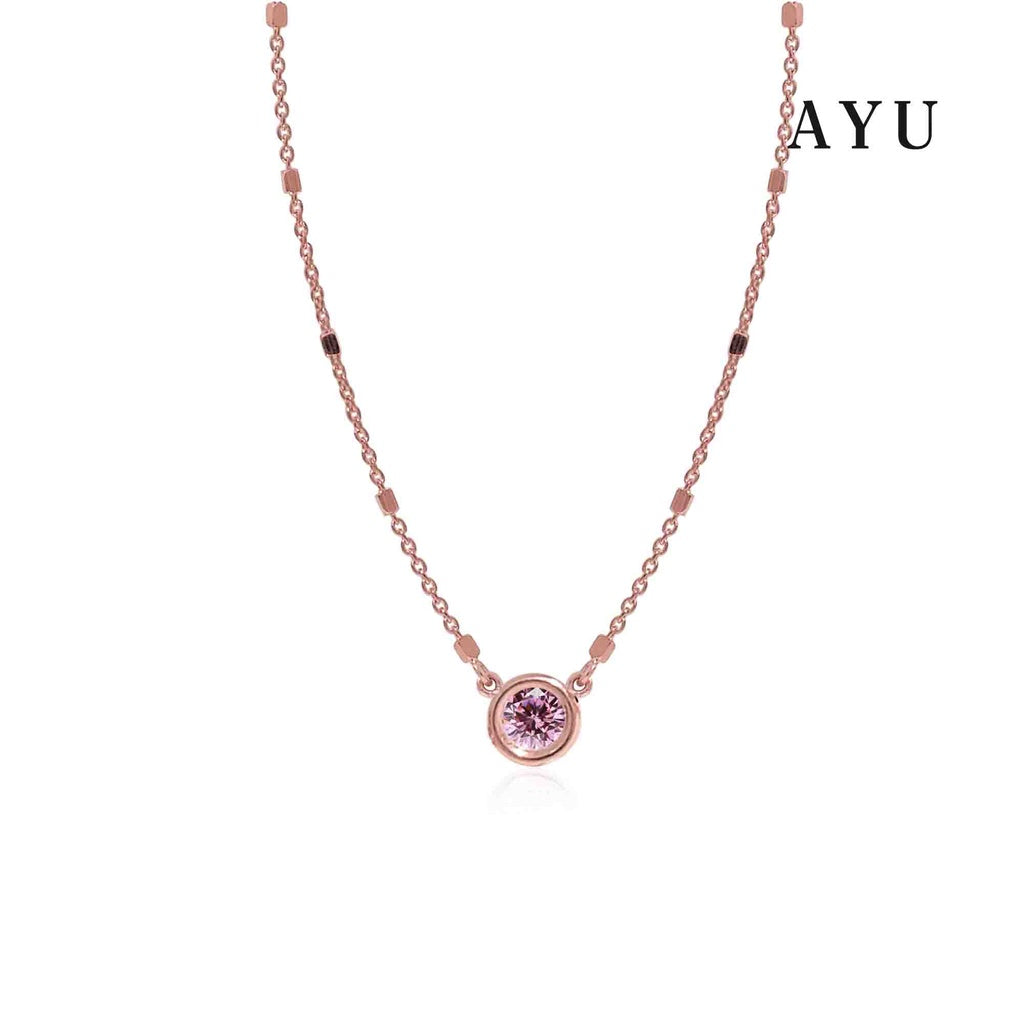 AYU Bezel Bling Chain Necklace 17k Rose Gold