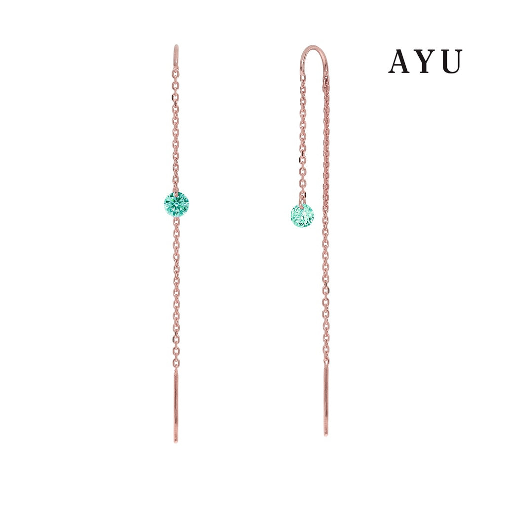 AYU Anting Emas - Candy Pop Dangle Thread Earrings 17K Rose Gold