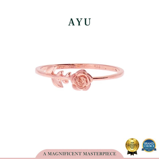 AYU Cincin Emas - Gold Enchanted Rose Ring 17K Rose Gold