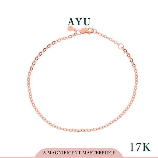 AYU Gelang Emas-Medium Trixie Chain Bracelet 17k Rose Gold
