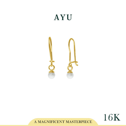 AYU Anting Emas - Pearl Wire Earrings 16K Yellow Gold
