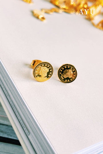 AYU Anting Emas Tindik - Dollar Studs 16K Yellow Gold