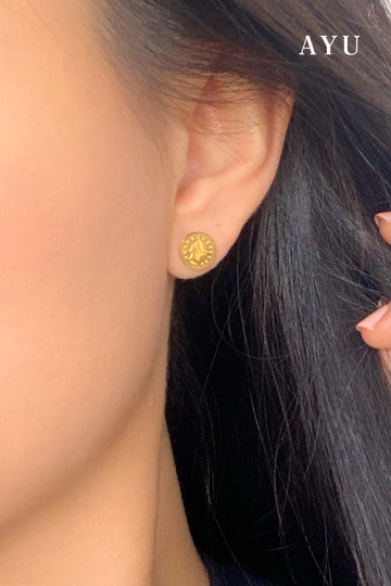 AYU Anting Emas Tindik - Dollar Studs 16K Yellow Gold