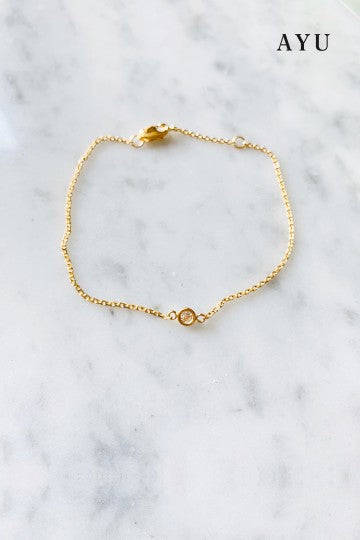 AYU Gelang Emas - Mini Bezel Chain Bracelet 16K Yellow Gold
