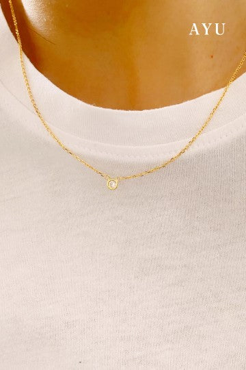 AYU Mini Bezel Chain Necklace 16K Yellow Gold