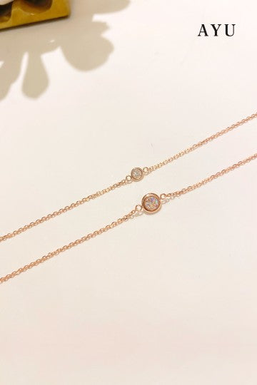 AYU Mini Bezel Chain Bracelet 17K Rose Gold