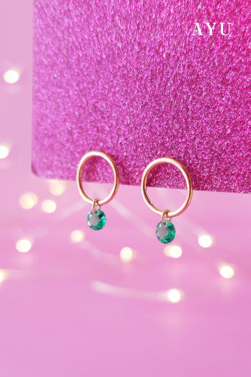AYU CANDY POP ON CIRCLE STUDS 16K YELLOW GOLD
