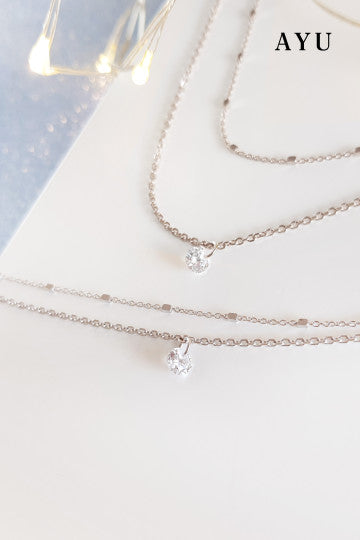 AYU Gelang Emas Korea - Candy pop Double Chain Bracelet 17K White Gold