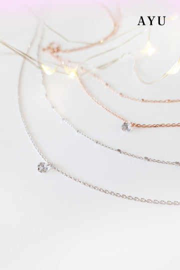 AYU Kalung Emas Korea - Candy Pop Double Chain Necklace 17K Rose Gold