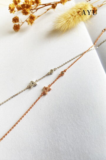 AYU Pave Initial With Bezel Chain Bracelet 17k White Gold