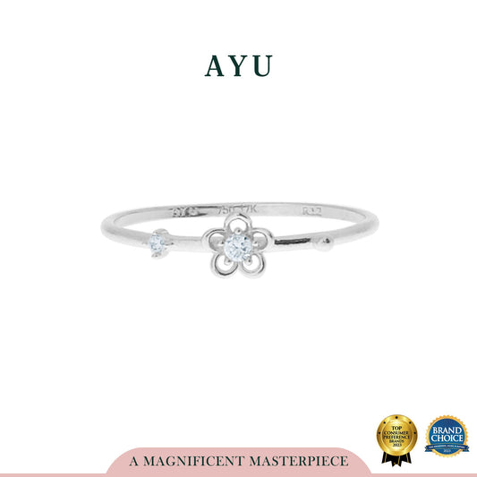 AYU Cincin Emas - Golden Daisy Ring 17K White Gold