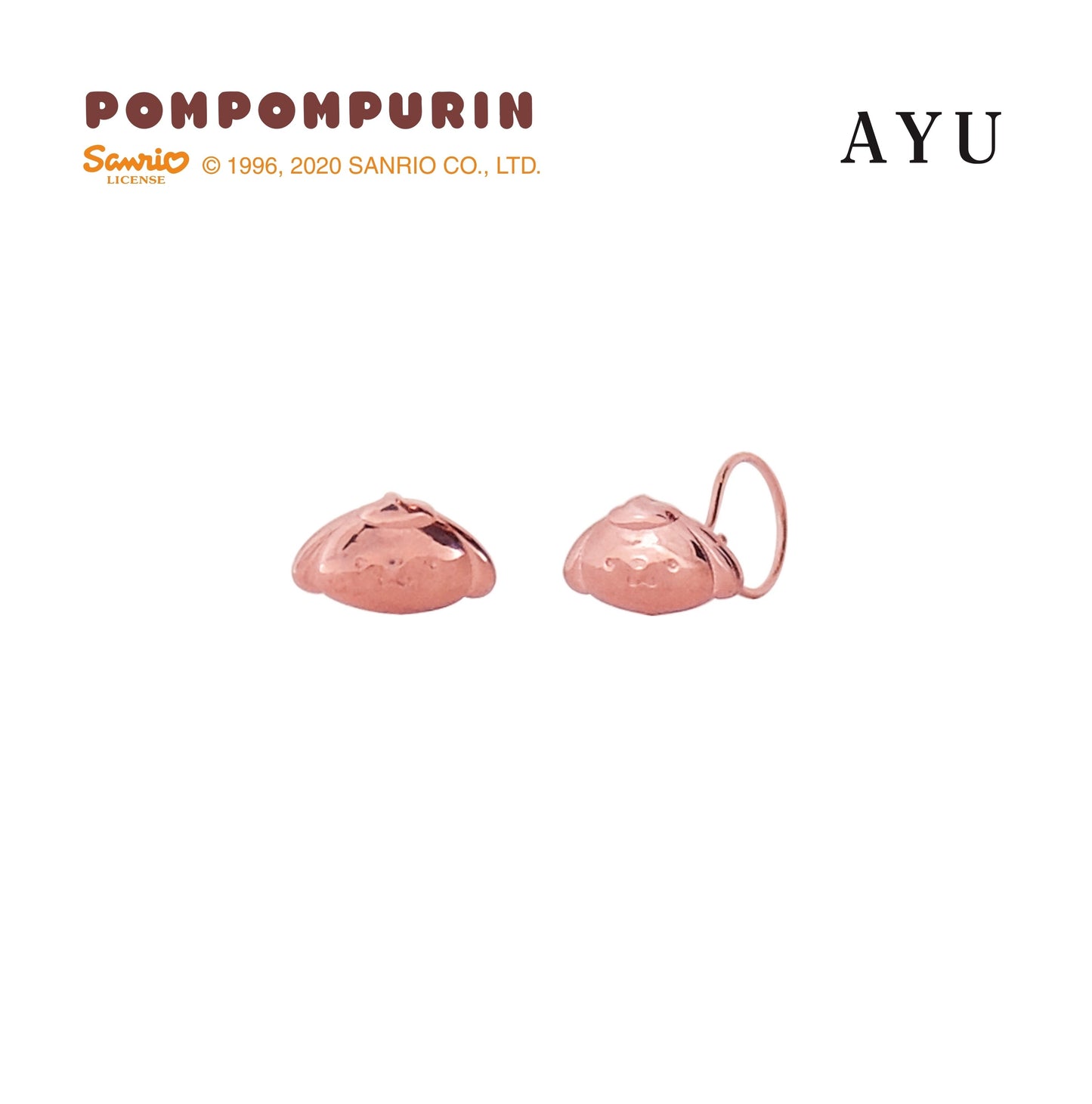 AYU Anting Emas Anak - Sanrio Pompompurin Round Loop 17k Rose Gold