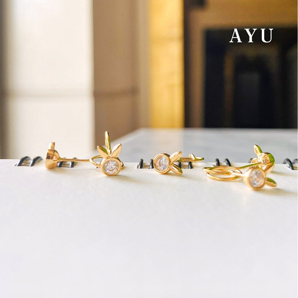 AYU Anting Emas Toge - Bunny Round Loop Earring 16K Yelllow Gold