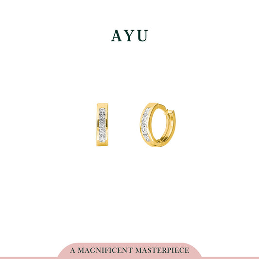 AYU Anting Emas - Princess Cut Doughnut Earrings 16K Yellow Gold