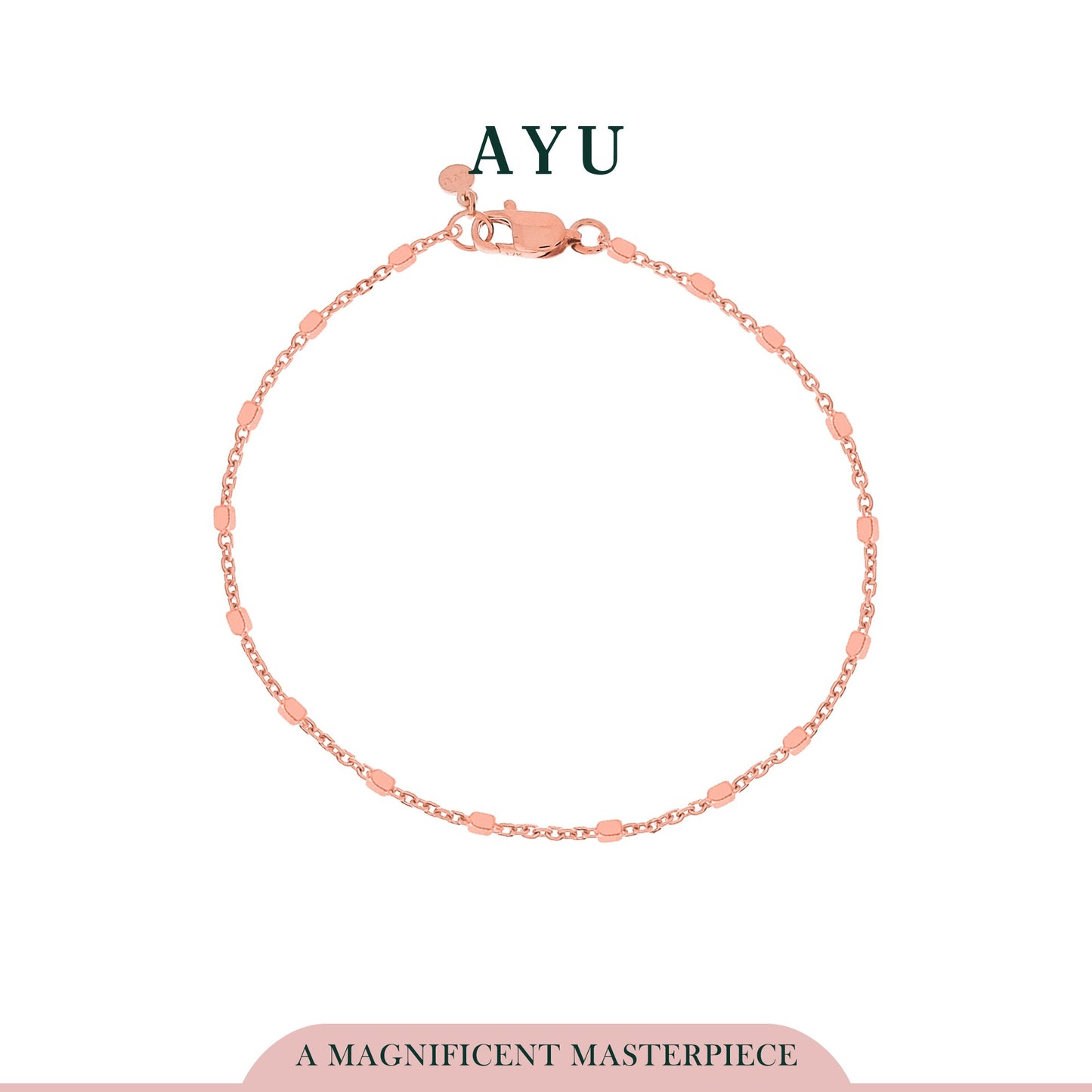 AYU BLING BEADS CHAIN BRACELET 17K ROSE GOLD
