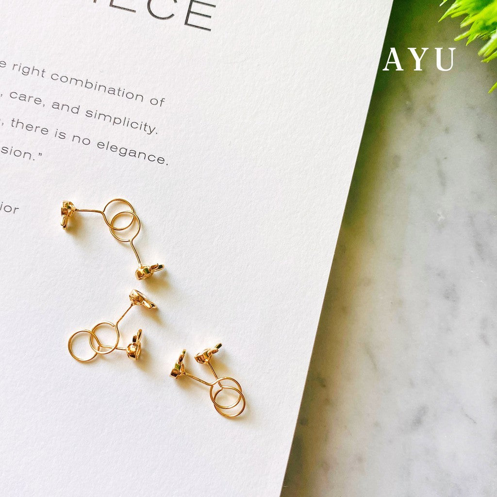 AYU Anting Emas Toge - Bunny Round Loop Earring 16K Yelllow Gold