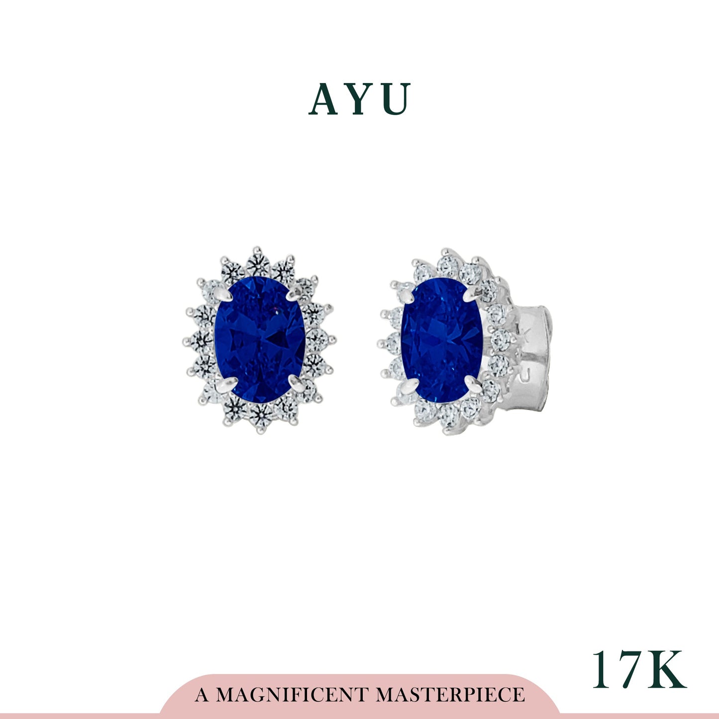 The AYU Royalty Setting Studs 17k White Gold