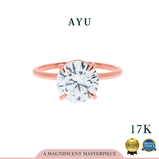 The AYU Setting In Glam Round Cut 17k Rose Gold
