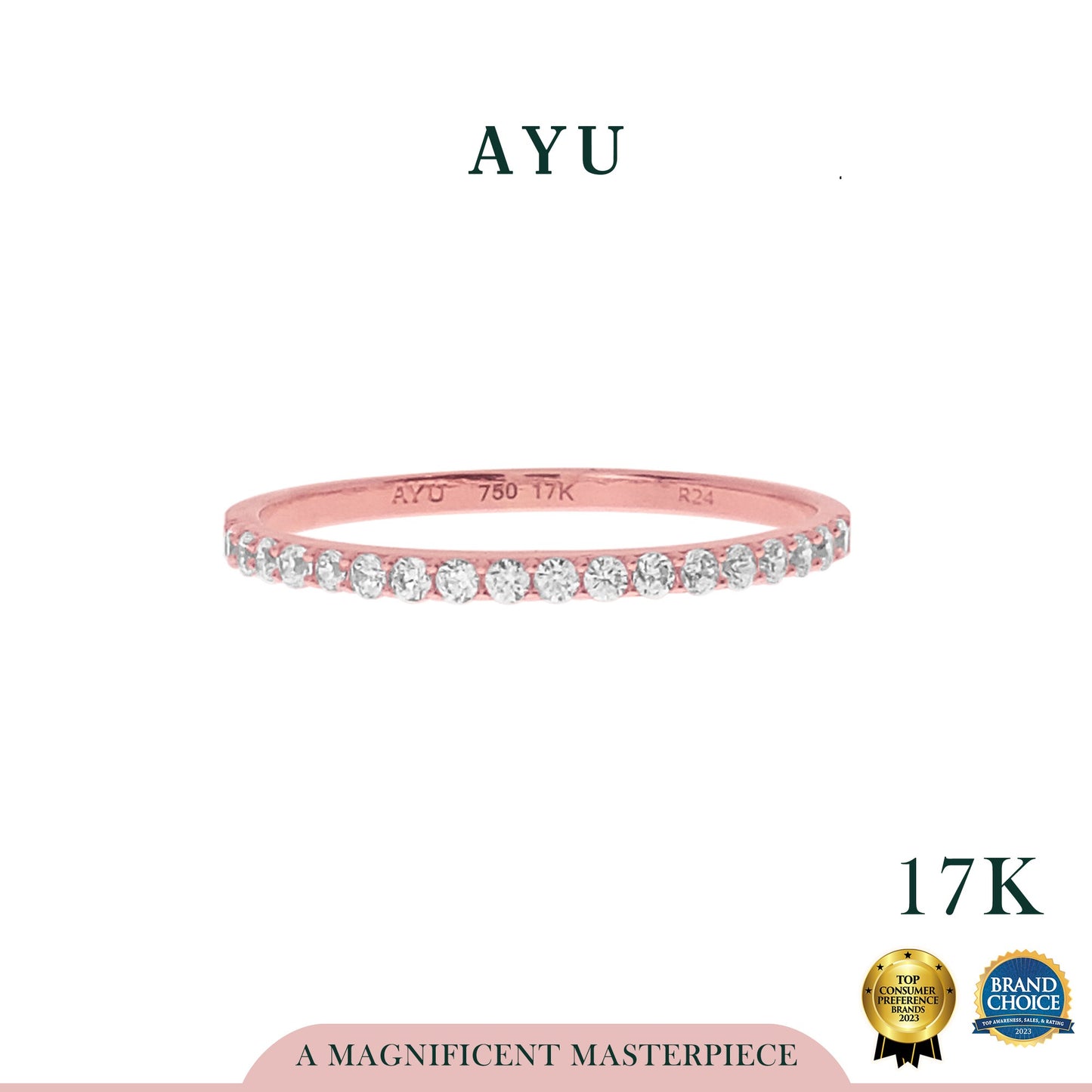 AYU Cincin Emas - The Original AYU Stack 17K Rose Gold