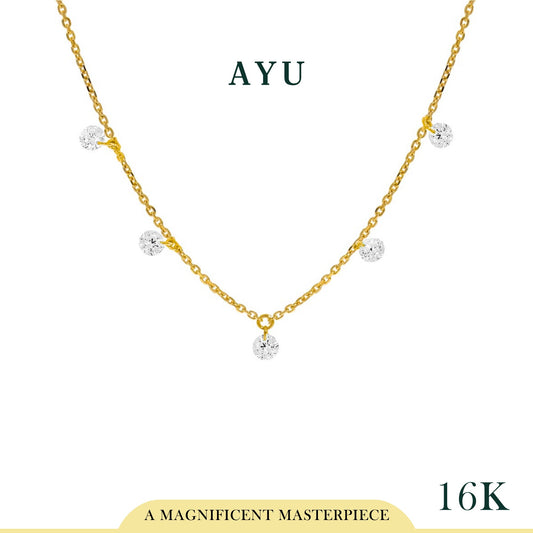 AYU 5 Candy Pop Chain Necklace 16K Yellow Gold