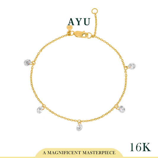 AYU 5 Candy Pop Chain Bracelet 16K Yellow Gold