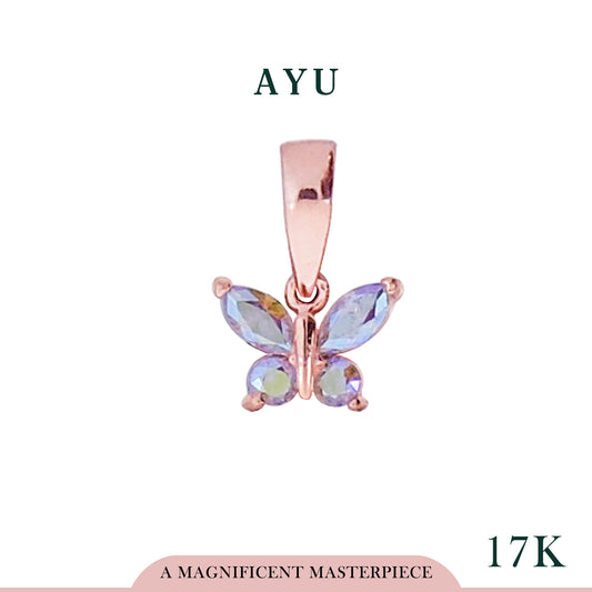 AYU Liontin Emas - Magical Fluttering Butterfly Pendant 17K Rose Gold