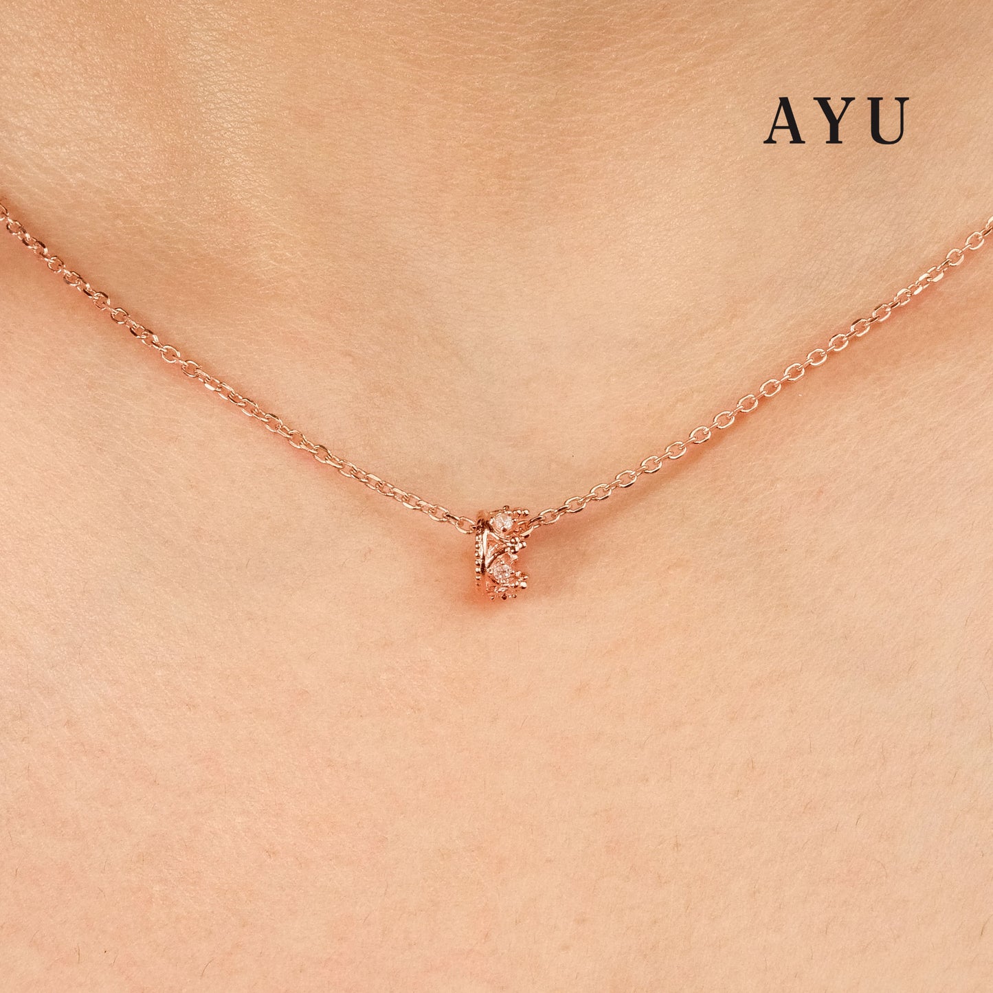AYU Liontin Emas - Enchanted Crown Pendant 17k Rose Gold