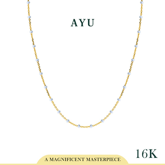 AYU Kalung Emas - Mini Pearl Chain Necklace 16K Yellow Gold