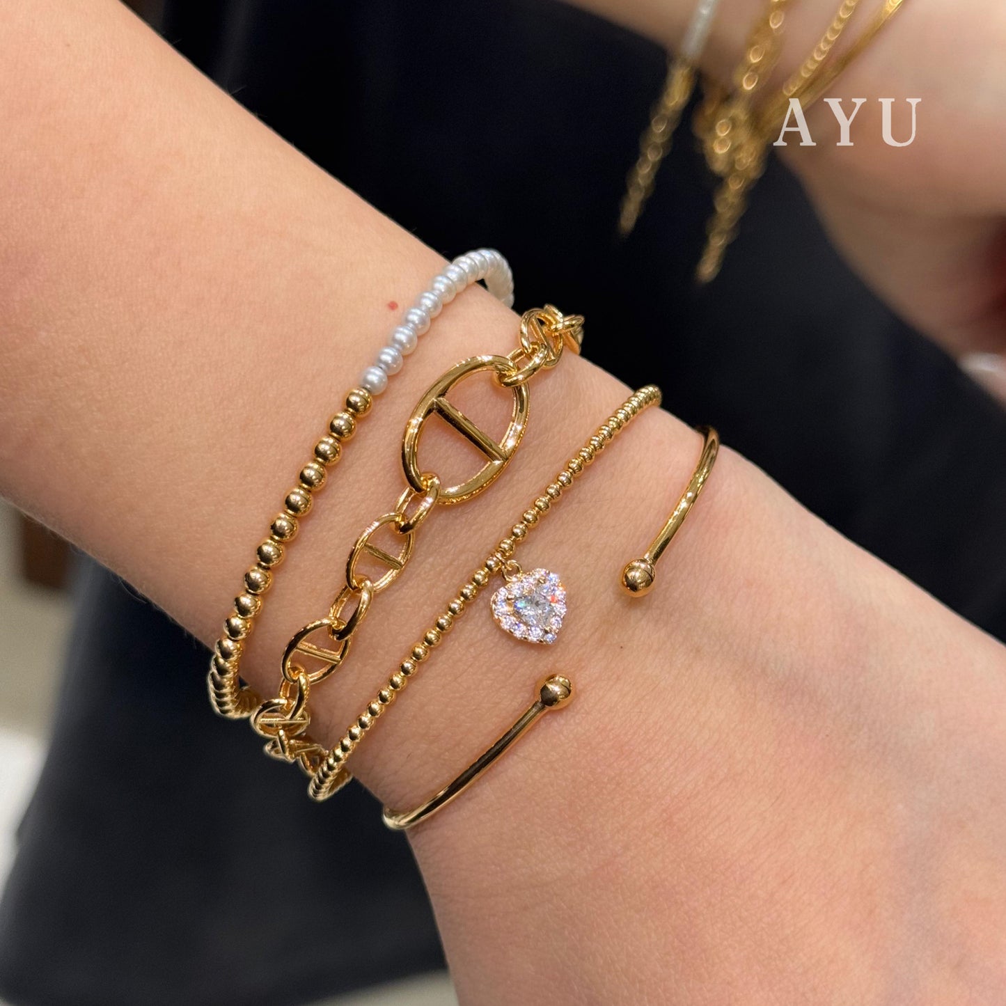 AYU Gelang Emas - Oval Link Bracelet 16k Yellow Gold