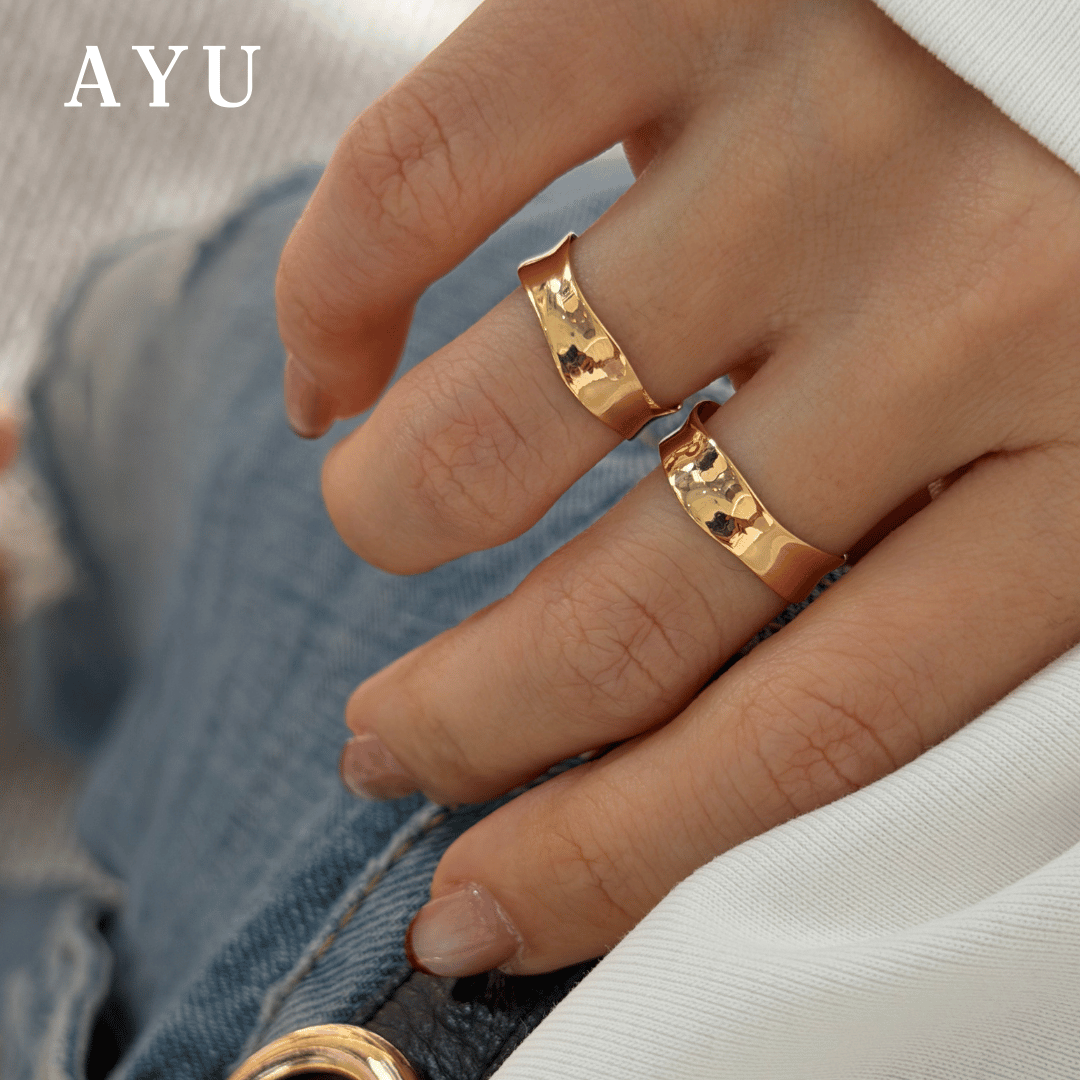 AYU Cincin Emas - Gold Melt Ring 16k Yellow Gold