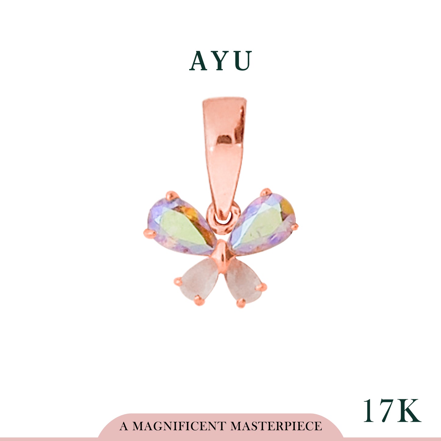 AYU Liontin Emas - Magical Butterfly Pendant 17k Rose Gold