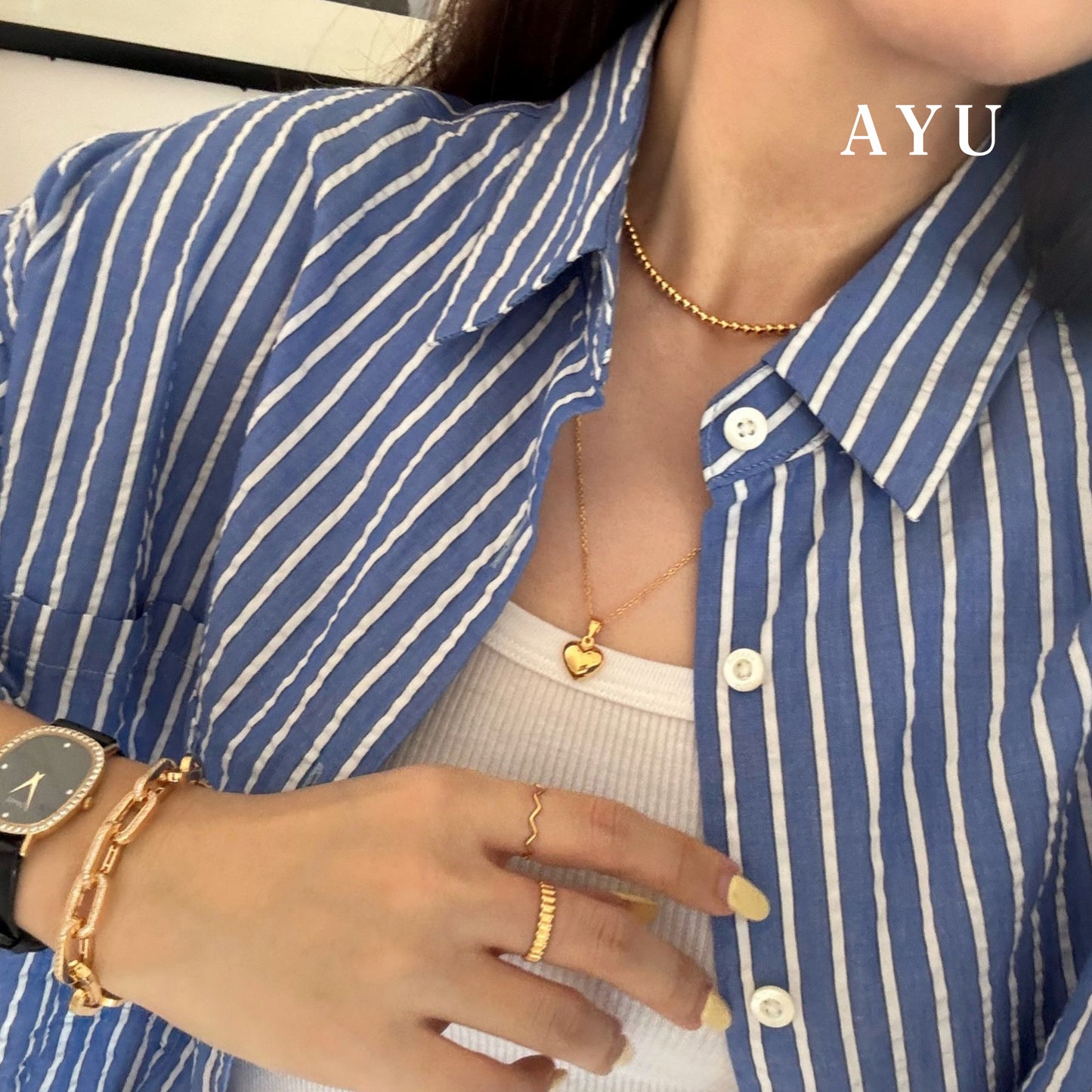 AYU Liontin Emas - Chubby Heart Pendant 16k Yellow Gold