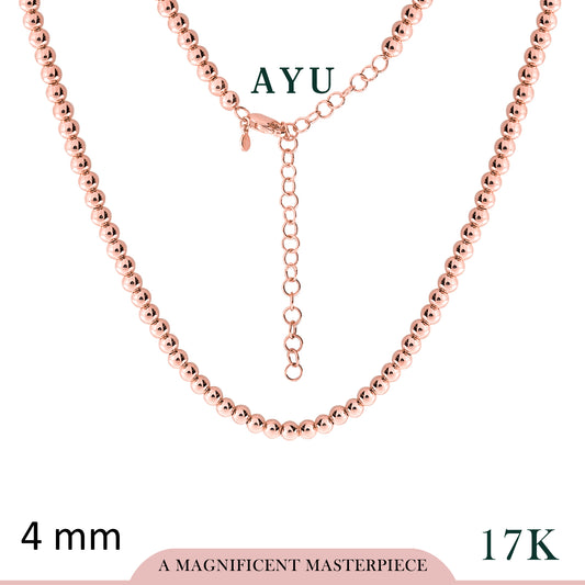 AYU Kalung Emas - Gold Boba Necklace 17k Rose Gold