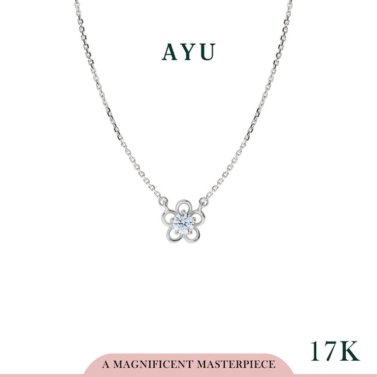 AYU Golden Daisy Necklace 17k White Gold