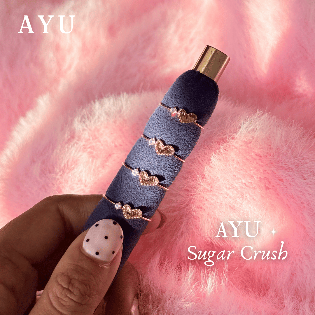 AYU Cincin Emas - Sugar Crush Heart With Mini Solitaire Ring 17k Rose Gold