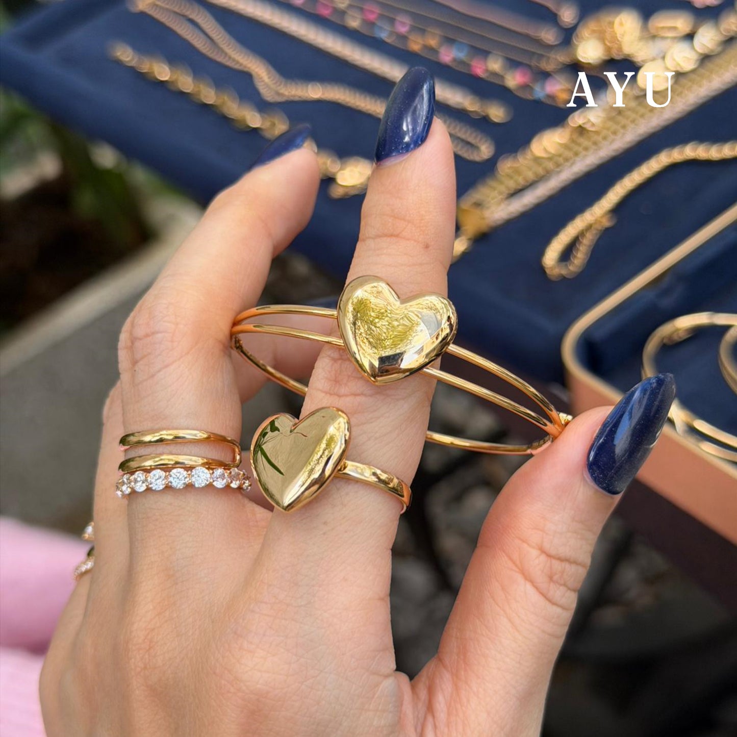 AYU Cincin Emas - Gold Chubby Heart Ring 16k Yellow Gold